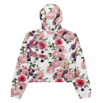 Women’s cropped windbreaker Floral pattern with Roses Garden Watercolor Summer Rose Women's Cropped Windbreaker