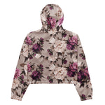 Women’s cropped windbreaker Floral Pattern with Roses on Light Summer Rose Women's Cropped Windbreaker