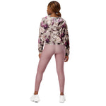 Women’s cropped windbreaker Floral Pattern with Roses on Light Summer Rose Women's Cropped Windbreaker