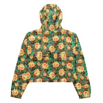 Women’s cropped windbreaker Floral Rose Flower Garden Summer Rose Women's Cropped Windbreaker Jacket