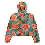 Women’s cropped windbreaker Floral Rose Garden Summer Rose Women's Cropped Windbreaker Jacket