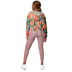 Women’s cropped windbreaker Floral Rose Garden Summer Rose Women's Cropped Windbreaker Jacket