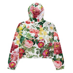 Women’s cropped windbreaker Floral Roses Vintage Spring Summer Rose Women's Cropped Windbreaker Jacket