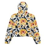 Women’s cropped windbreaker Floral seamless pattern with Roses Flower Summer Rose Women's Cropped Windbreaker Jacket
