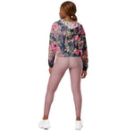 Women’s cropped windbreaker Floral Watercolor Botanicals Flower Summer Rose Women's Cropped Windbreaker Jacket
