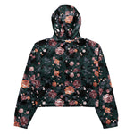 Women’s cropped windbreaker Garden Flower Rose Pattern Summer Rose Women's Cropped Windbreaker Jacket