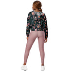 Women’s cropped windbreaker Garden Flower Rose Pattern Summer Rose Women's Cropped Windbreaker Jacket