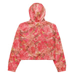 Women’s cropped windbreaker Garden flowers pink peoni and Chick Summer Rose Women's Cropped Windbreaker Jacket