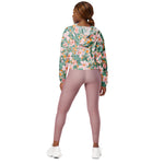 Women’s cropped windbreaker Gouache seamless Spring Flower pattern Summer Rose Women's Cropped Windbreaker Jacket