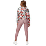 Women’s cropped windbreaker Hand Painting Abstract Watercolor Roses Flowers Summer Rose Women's Cropped Windbreaker Jacket