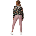 Women’s cropped windbreaker Ornate Seamless Pattern With Vintage Peonies Rose Summer Rose Women's Cropped Windbreaker Jacket