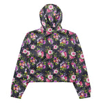 Women’s cropped windbreaker Pink & Purple Peonies Floral Summer Rose Women's Cropped Windbreaker Jacket