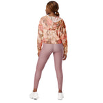 Women’s cropped windbreaker Pink Country Chic Roses Garden and Wood Summer Rose Women's Cropped Windbreaker Jacket