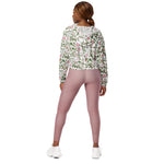 Women’s cropped windbreaker Pink Roses - Vintage Watercolor Floral Summer Rose Women's Cropped Windbreaker Jacket