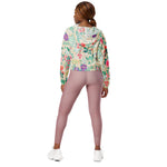 Women’s cropped windbreaker Pink Roses Floral Summer Rose Women's Cropped Windbreaker Jacket