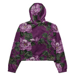 Women’s cropped windbreaker Pink Tapestry Roses Summer Rose Women's Cropped Windbreaker Jacket