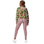Women’s cropped windbreaker Poinsettia Garden Pattern Summer Rose Women's Cropped Windbreaker Jacket