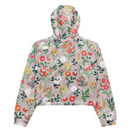 Women’s cropped windbreaker Pretty Flower Watercolor Floral Botanical Summer Rose Women's Cropped Windbreaker Jacket