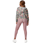 Women’s cropped windbreaker Pretty Pink Roses Pattern Summer Rose Women's Cropped Windbreaker Jacket