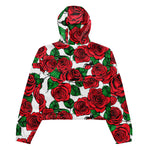 Women’s cropped windbreaker Red Roses vintage flower Summer Rose Women's Cropped Windbreaker Jacket