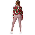 Women’s cropped windbreaker Red Roses vintage flower Summer Rose Women's Cropped Windbreaker Jacket