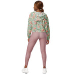 Women’s cropped windbreaker Romantic classic wallpaper seamless Vintage Rose flower Summer Rose Women's Cropped Windbreaker Jacket