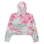 Women’s cropped windbreaker Romantic Elegant Pink Floral Summer Rose Women's Cropped Windbreaker Jacket