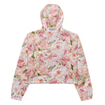Women’s cropped windbreaker Romantic Pink Rose Summer Rose Women's Cropped Windbreaker Jacket