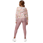 Women’s cropped windbreaker Romantic Pink Rose Summer Rose Women's Cropped Windbreaker Jacket