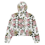 Women’s cropped windbreaker Romantic Pink Roses Floral Summer Rose Women's Cropped Windbreaker Jacket