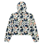 Women’s cropped windbreaker Rose Blush Pink Navy Blue Bouquet Summer Rose Women's Cropped Windbreaker Jacket