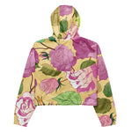 Women’s cropped windbreaker Roses Flower Vintage Summer Rose Women's Cropped Windbreaker Jacket