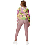 Women’s cropped windbreaker Roses Flower Vintage Summer Rose Women's Cropped Windbreaker Jacket
