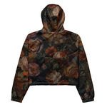 Women’s cropped windbreaker Roses In Fall Vintage Colors Botanical Garden Summer Rose Women's Cropped Windbreaker Jacket