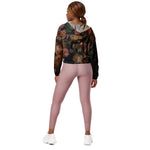 Women’s cropped windbreaker Roses In Fall Vintage Colors Botanical Garden Summer Rose Women's Cropped Windbreaker Jacket