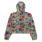 Women’s cropped windbreaker Rose Red Pink Orange and Violet Vintage flowers Summer Rose Women's Cropped Windbreaker Jacket