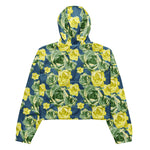 Women’s cropped windbreaker Roses Watercolor pattern Summer Rose Women's Cropped Windbreaker Jacket