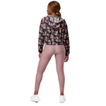 Women’s cropped windbreaker Seamless floral pattern with roses, watercolor Summer Rose Women's Cropped Windbreaker Jacket