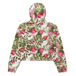 Women’s cropped windbreaker Seamless Watercolor Flowers Pink Roses Summer Rose Women's Cropped Windbreaker Jacket
