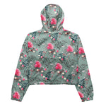 Women’s cropped windbreaker Soft Rose Flower Pink Summer Rose Women's Cropped Windbreaker Jacket