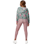 Women’s cropped windbreaker Soft Rose Flower Pink Summer Rose Women's Cropped Windbreaker Jacket