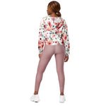 Women’s cropped windbreaker Spring Flowers and Leaves Summer Rose Women's Cropped Windbreaker Jacket