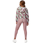 Women’s cropped windbreaker Summer Bouquets Flower Summer Rose Women's Cropped Windbreaker Jacket