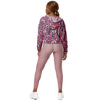 Women’s cropped windbreaker Summer bouquets Rose and Wild Rose Summer Rose Women's Cropped Windbreaker Jacket