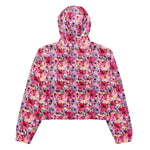 Women’s cropped windbreaker Summer Watercolor Floral Pattern Summer Rose Women's Cropped Windbreaker Jacket