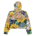 Women’s cropped windbreaker Trendy Yellow & Green Floral GirlySummer Rose Women's Cropped Windbreaker Jacket
