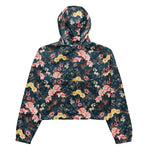 Women’s cropped windbreaker Tropical Vintage Red Hibiscus FlowerSummer Rose Women's Cropped Windbreaker Jacket