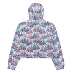 Women’s cropped windbreaker Unicorn Pink & Blue Rose PatternSummer Rose Women's Cropped Windbreaker Jacket
