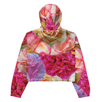 Women’s cropped windbreaker Vibrant Field of Roses Summer Rose Women's Cropped Windbreaker Jacket