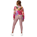 Women’s cropped windbreaker Vibrant Field of Roses Summer Rose Women's Cropped Windbreaker Jacket